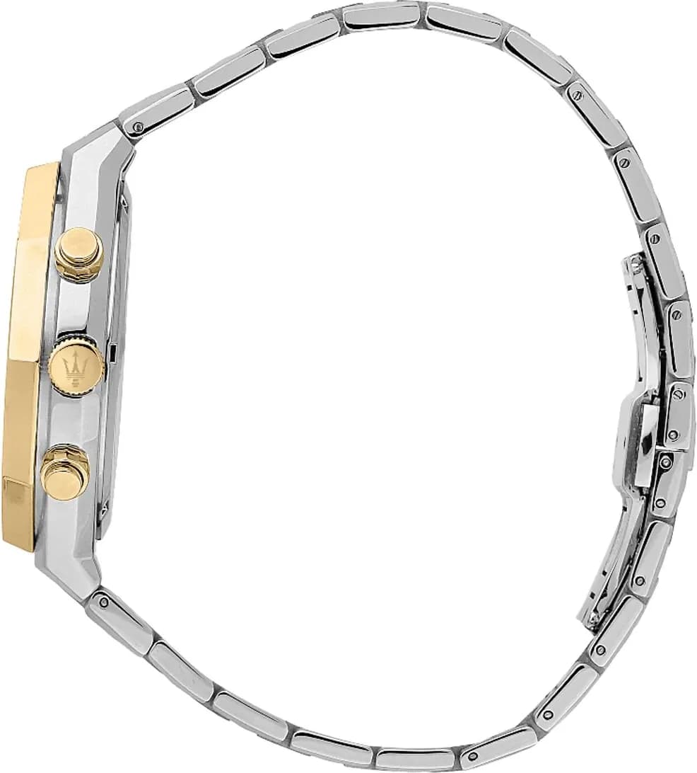 Montre Maserati R8873642009 Stile Acier Bicolore et Cadran Blanc vue 3