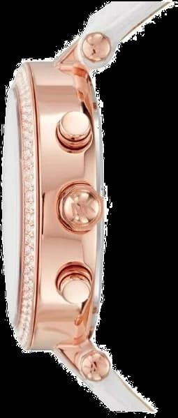Montre Michael Kors MK2281 Chronographe en Acier Rose Gold et Cuir Blanc vue 2