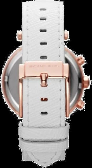 Montre Michael Kors MK2281 Chronographe en Acier Rose Gold et Cuir Blanc vue 3