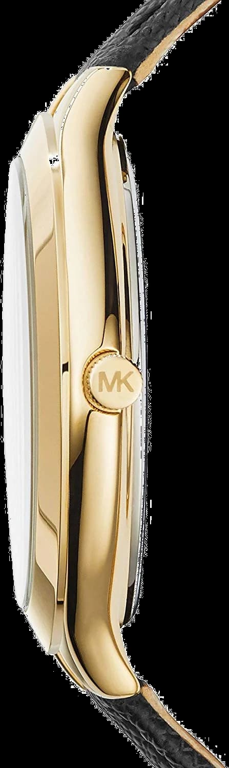 Montre Michael Kors MK2392 Cadran Or et Bracelet Cuir Noir vue 2