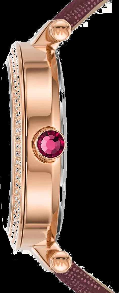 Montre Michael Kors Parker MK2974 cadran doré rose bracelet en cuir vue 3