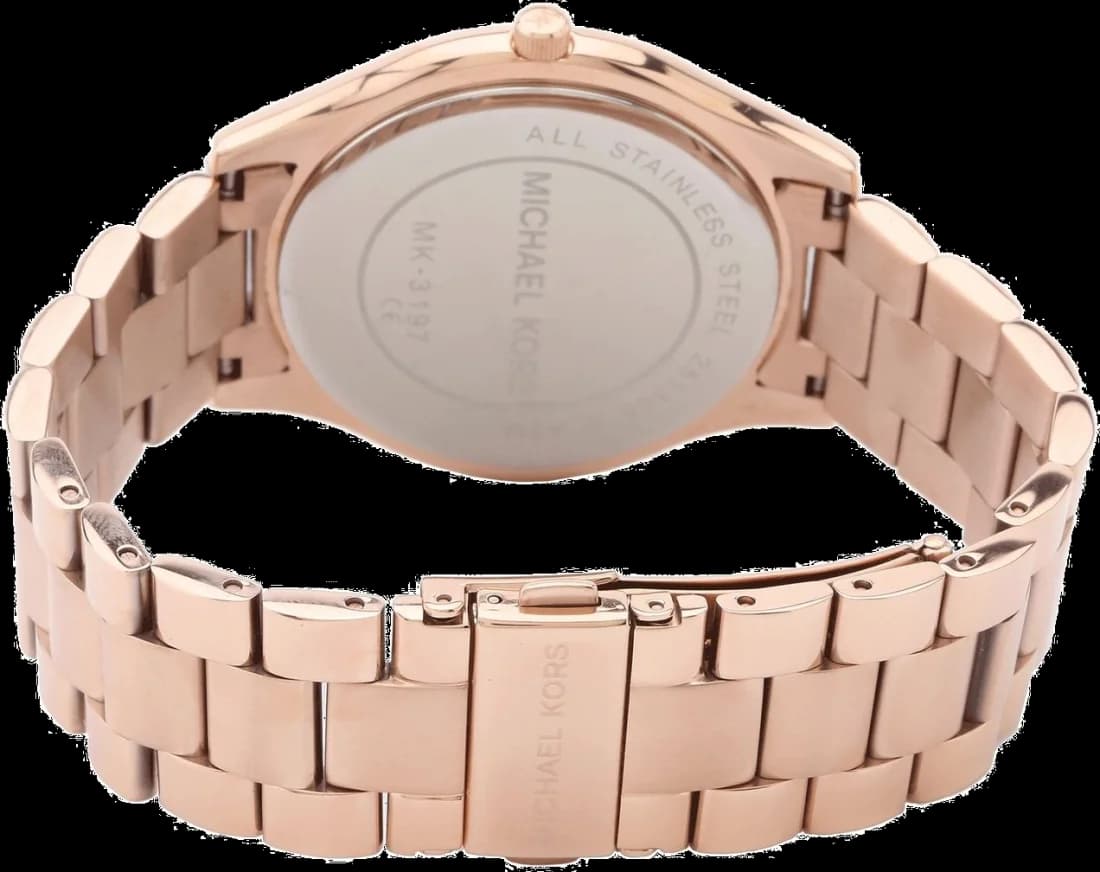 Montre Michael Kors Runway MK3197 ronde acier or rose vue 3