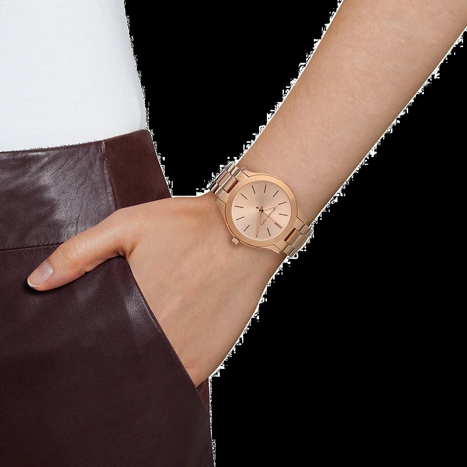 Montre Michael Kors Runway MK3197 ronde acier or rose vue 5