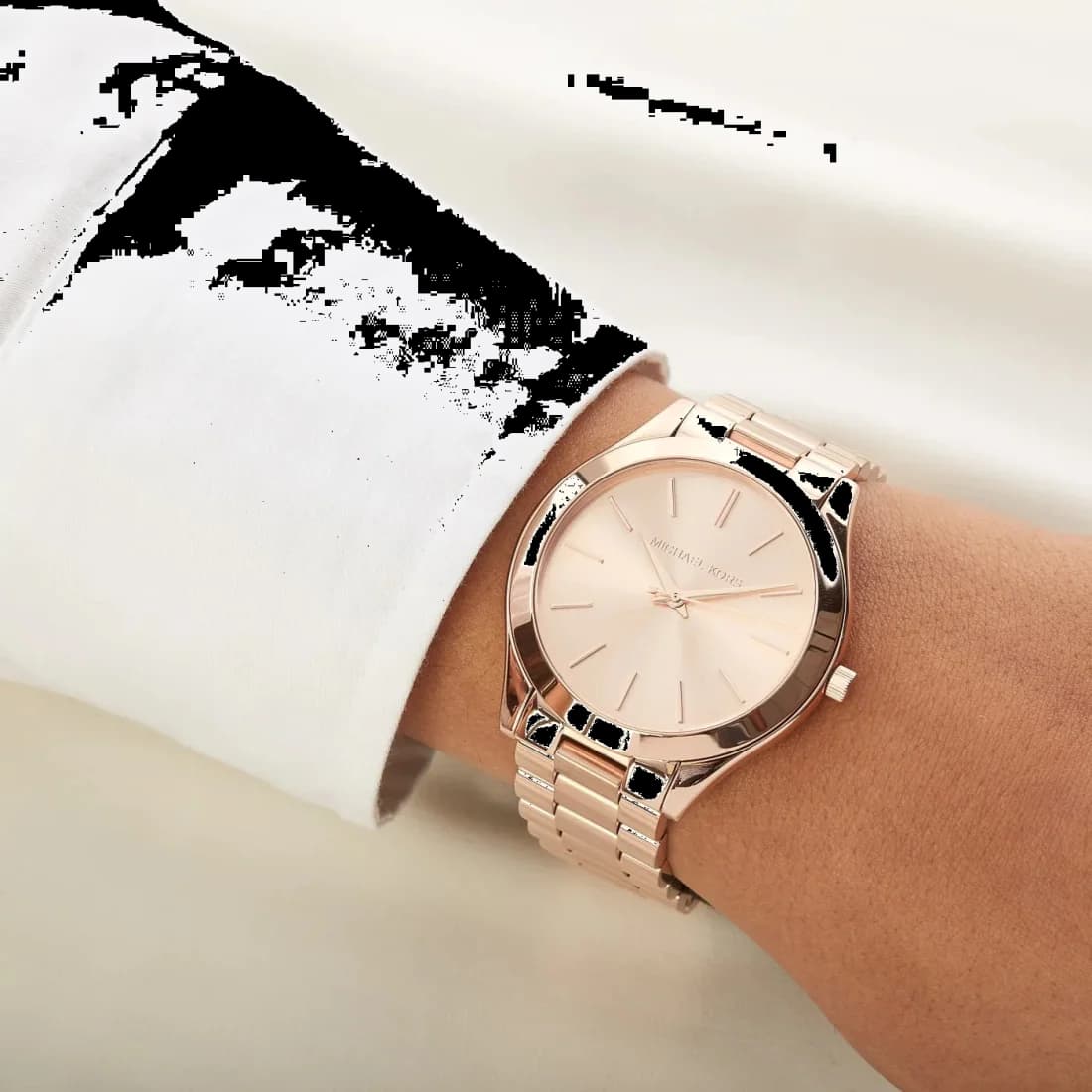 Montre Michael Kors Runway MK3197 ronde acier or rose vue 6