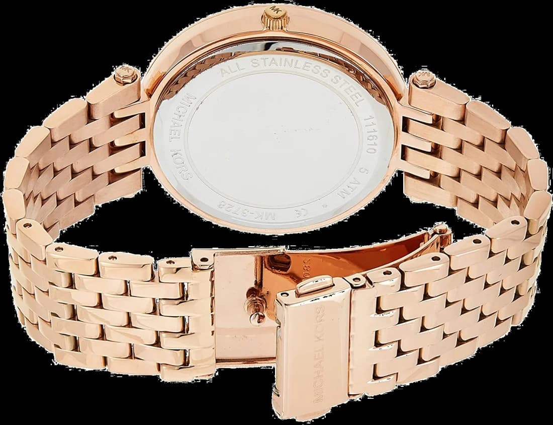 Montre Michael Kors Darci MK3728 Ciel étoilé bracelet or fond bleu vue 3