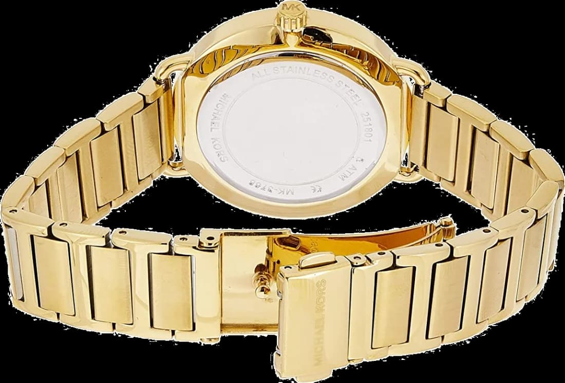 Montre Michael Kors Portia MK3788 Acier doré jaune cadran noir vue 4