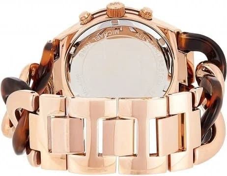 Montre Michael Kors Runway MK4269 bracelet grosse maille acétate et acier vue 4
