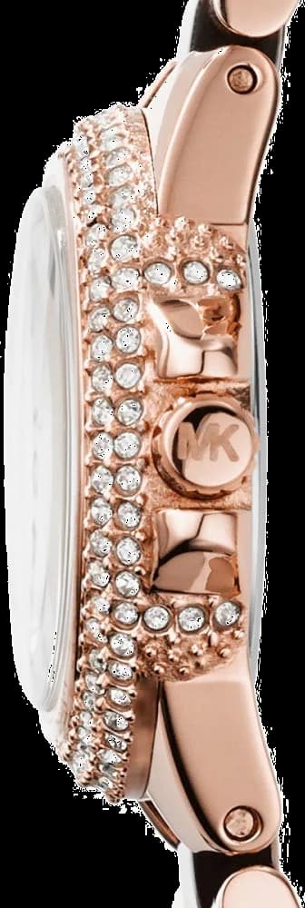 Montre Femme Michael Kors MK4289 en acier bicolore marron et or rose vue 2