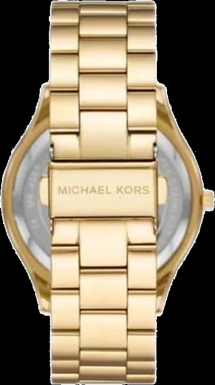 Montre Michael Kors Slim Runway MK4561 cadran léopard bracelet en acier inoxydable doré vue 2