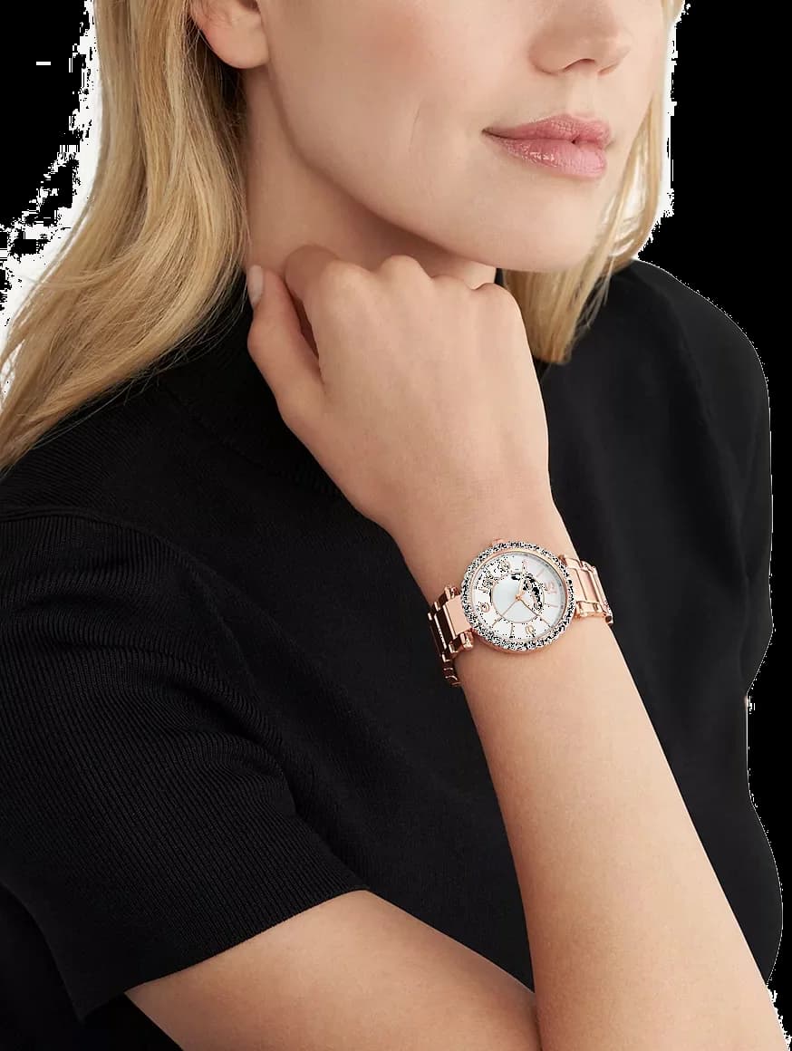 Montre Femme Michael Kors Parker MK4695 Cadran nacre bracelet acier inoxydable or rose vue 2