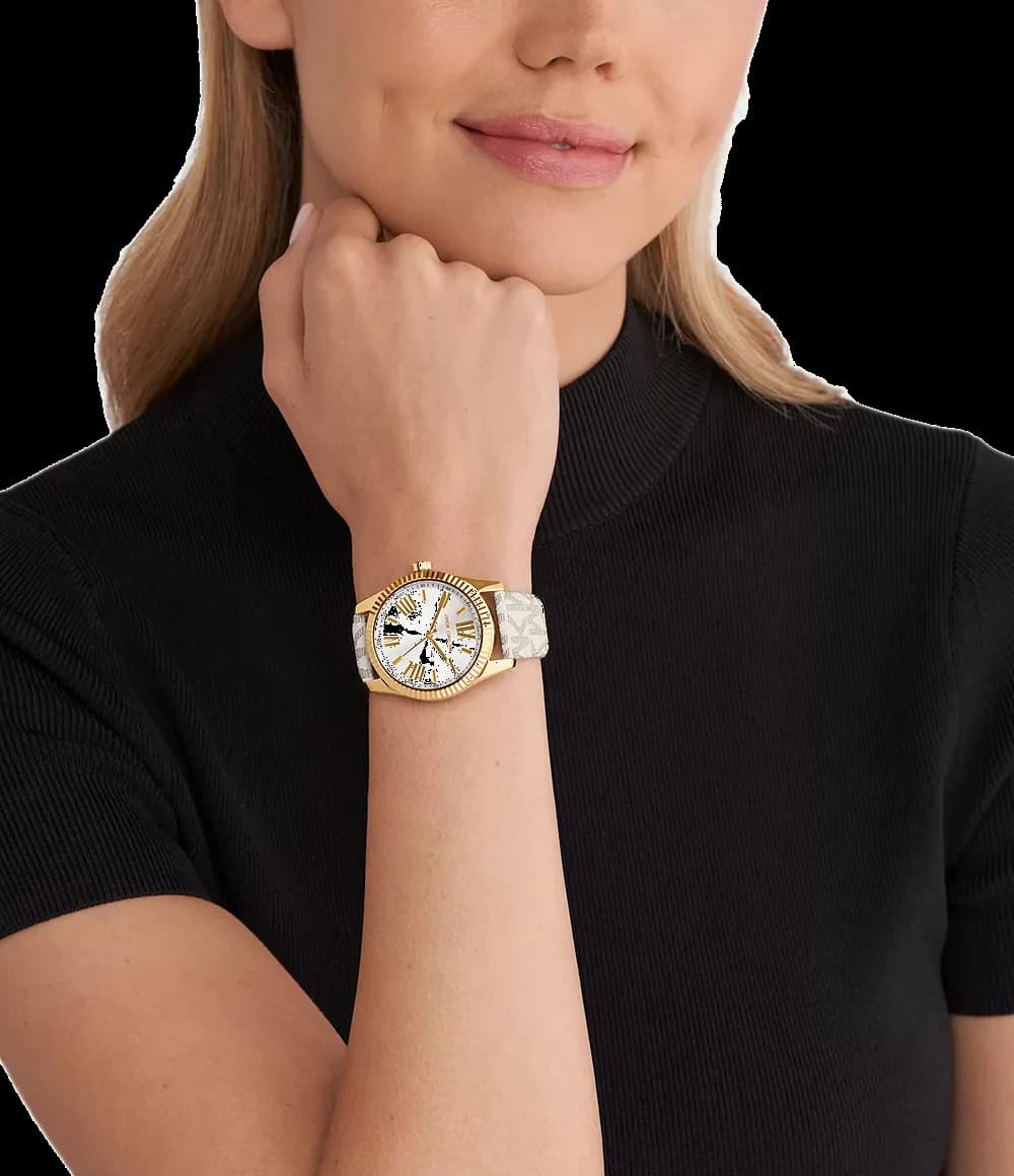 Montre Michael Kors MK4746 femme détail cadran blanc