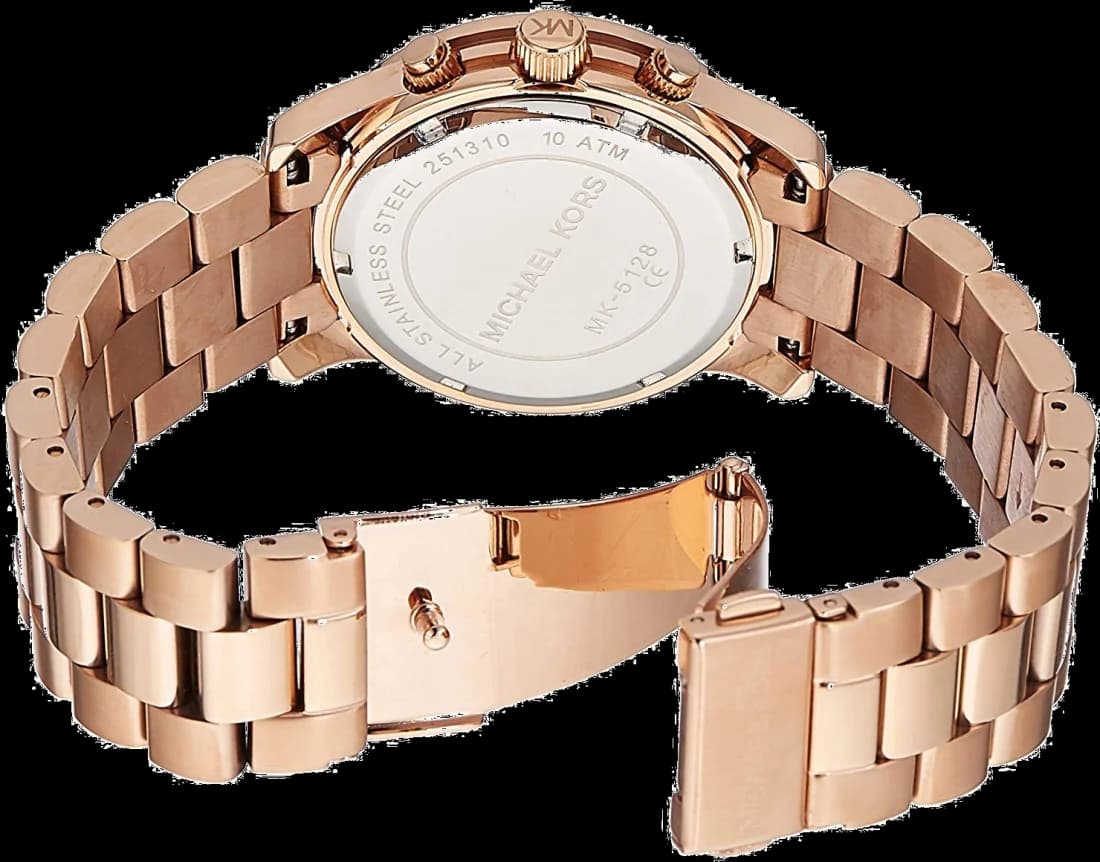 Montre Femme Michael Kors Runway MK5128 en acier or rose vue 3