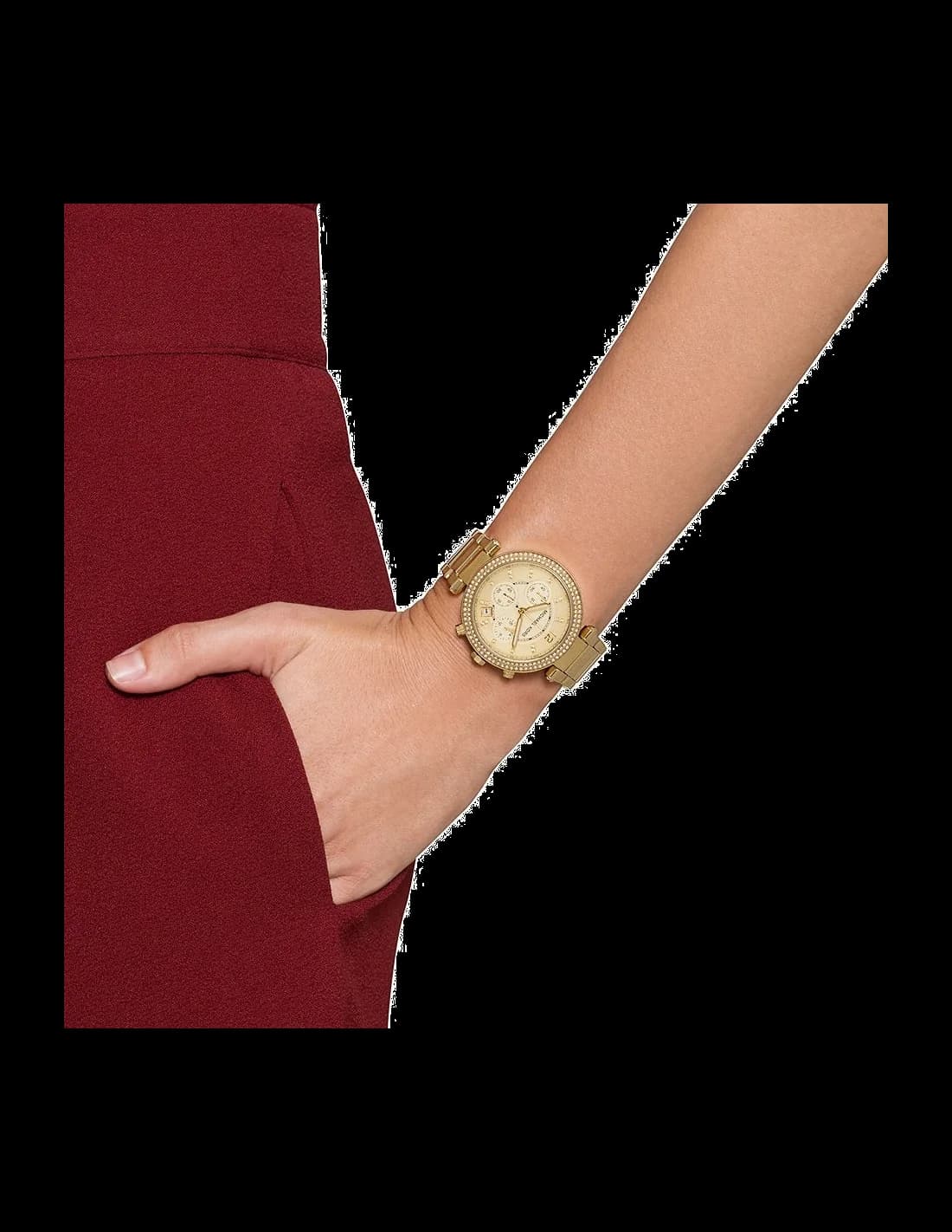 Montre Michael Kors MK5354 en Acier Doré et Cristaux Swarovski vue 4