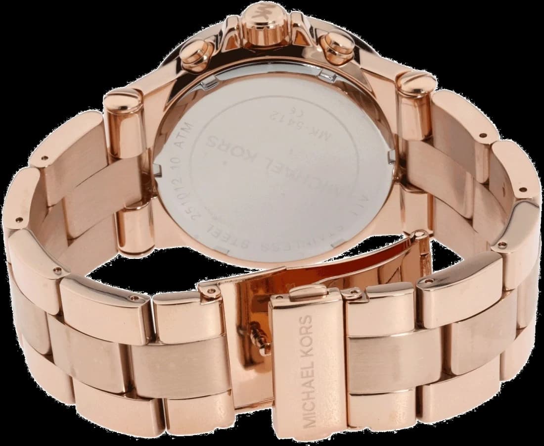 Montre Michael Kors Dylan MK5412 ornée de brillants en acier or rose vue 2