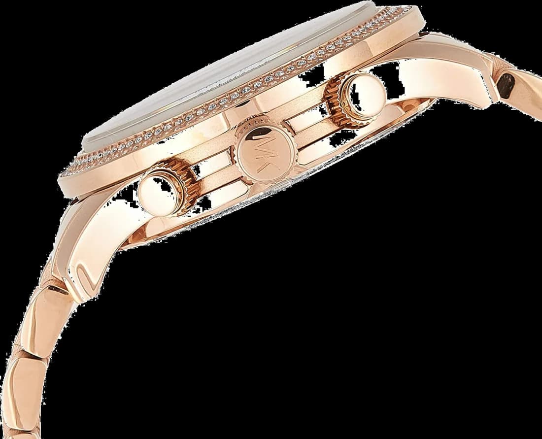 Montre Michael Kors MK5576 Multifonction en Acier Doré Rose avec Lunette Strassée vue 2