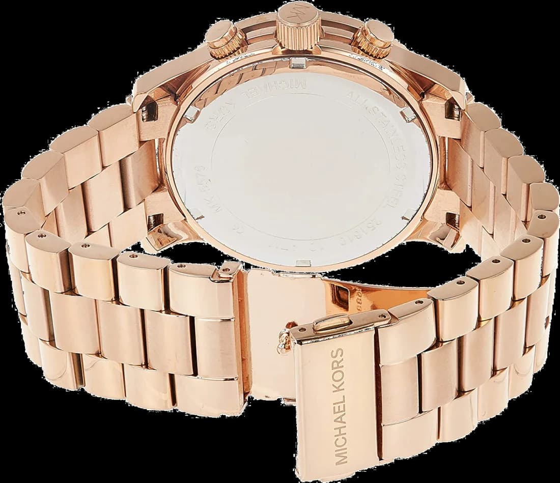 Montre Michael Kors MK5576 Multifonction en Acier Doré Rose avec Lunette Strassée vue 3