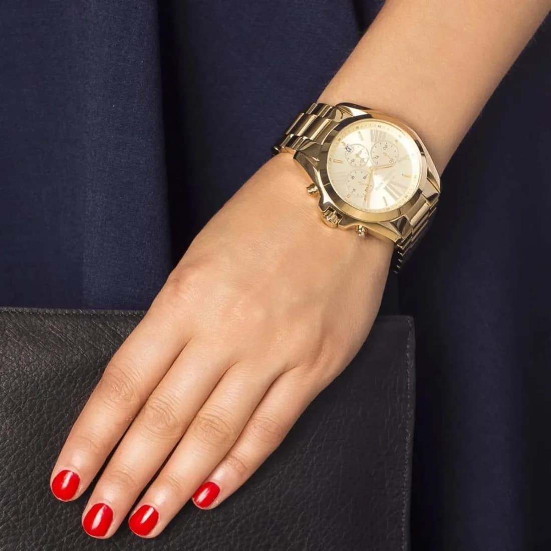 Montre Michael Kors MK5605 Bradshaw chronomètre acier doré vue 4