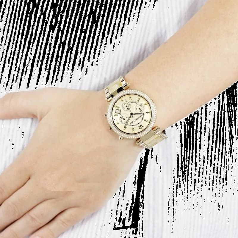 Montre Michael Kors MK5632 Bracelet Acétate et Acier Doré vue 4