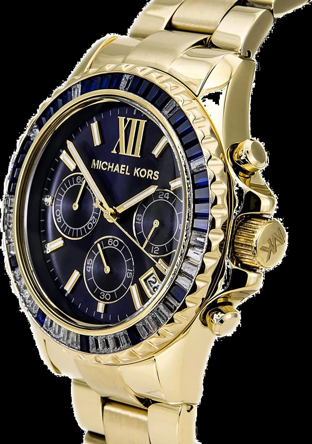 Montre Michael Kors MK5754 Everest Chronographe en Acier Doré et Pierres vue 3