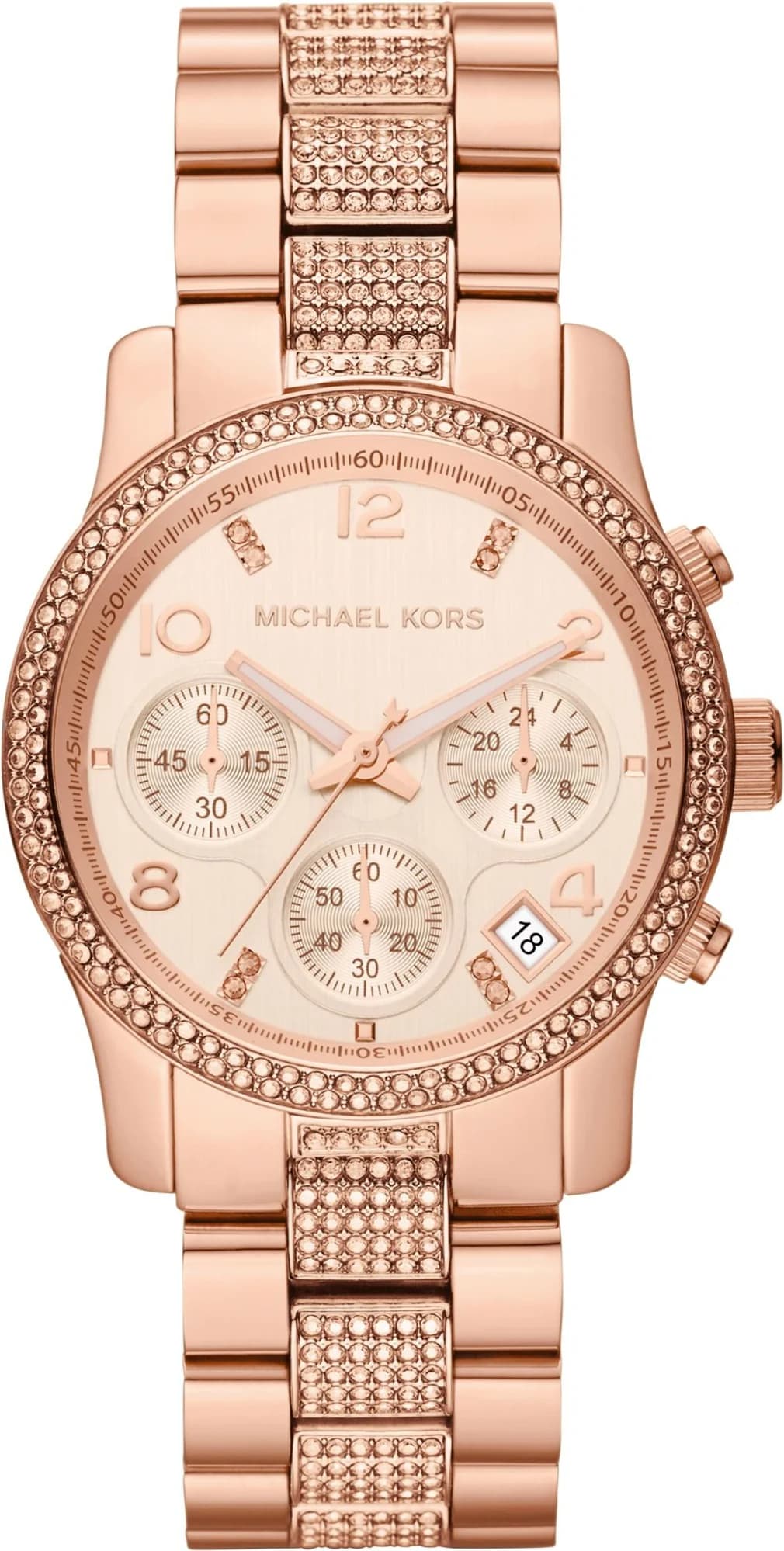 Montre Michael Kors MK5827 Runway Acier Or Rose et Cristaux vue 2