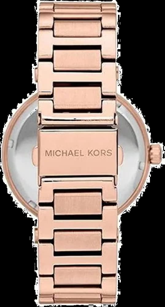 Montre Michael Kors Skylar MK5868 Pavée de cristaux bracelet en acier doré rose vue 3