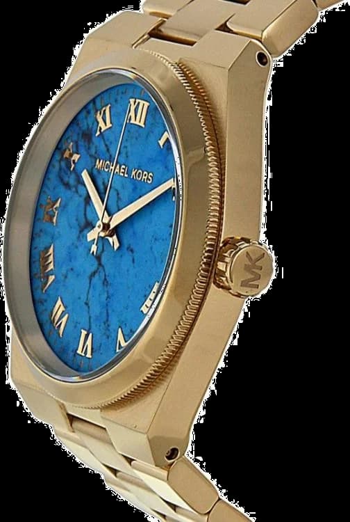 Montre Femme Michael Kors Channing MK5894 dorée cadran turquoise vue 2