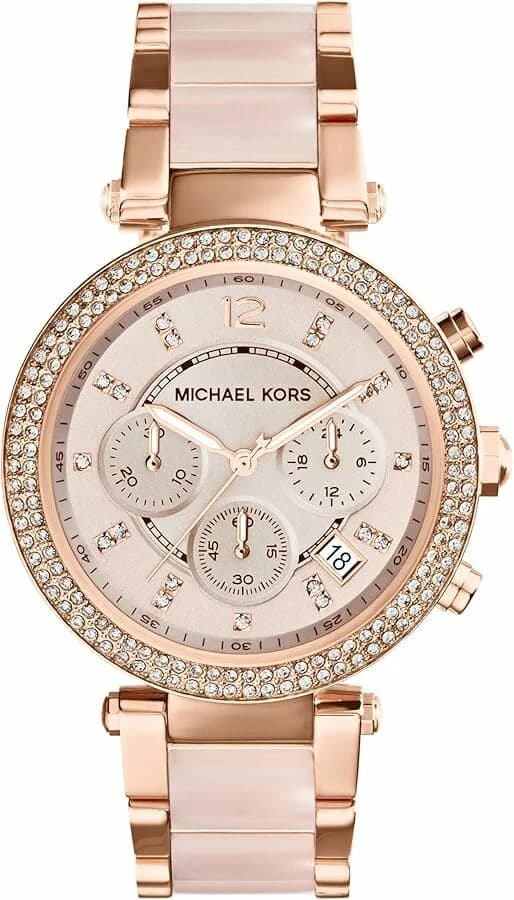 Michael Kors MK5896 chronographe acier inoxydable blanc — Montres Outlet