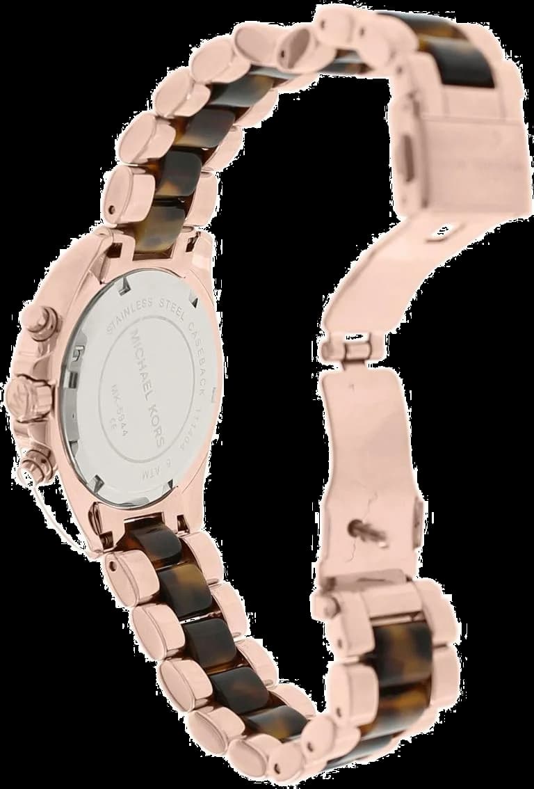 Montre Michael Kors MK5944 en Acier Doré Rose et Acétate Écailles de Tortue vue 3