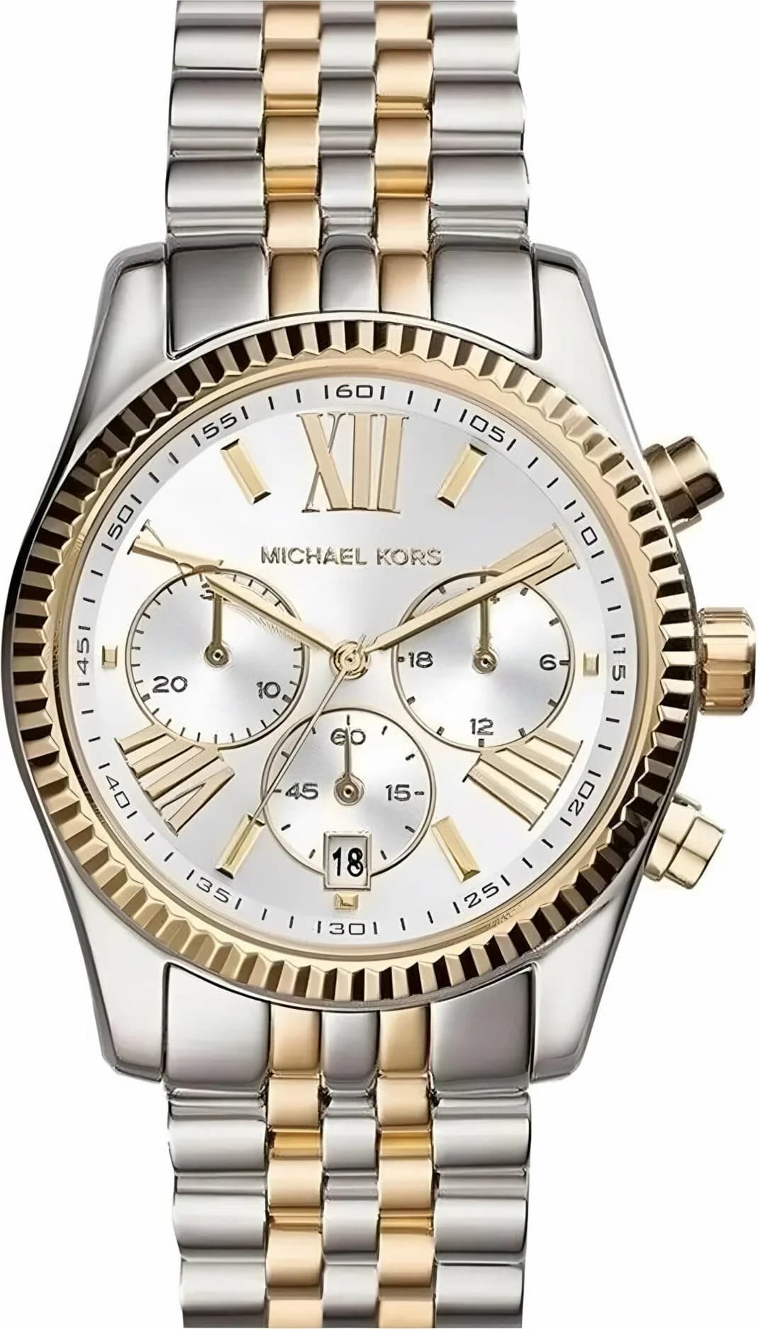 Montre Michael Kors MK5955 Lexington Chronographe Bicolore - vue face