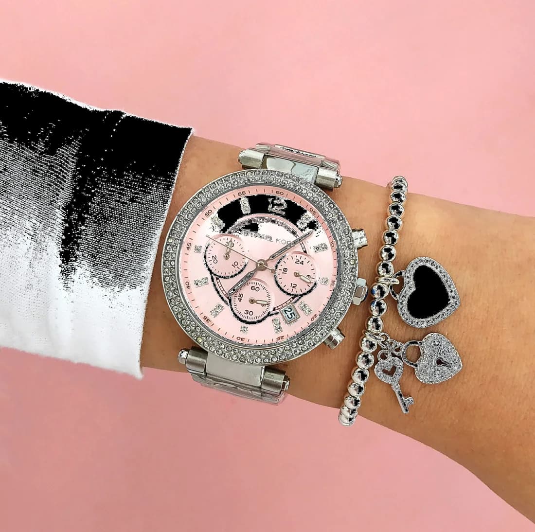 Montre Michael Kors MK6105 femme détail bracelet acier inoxydable