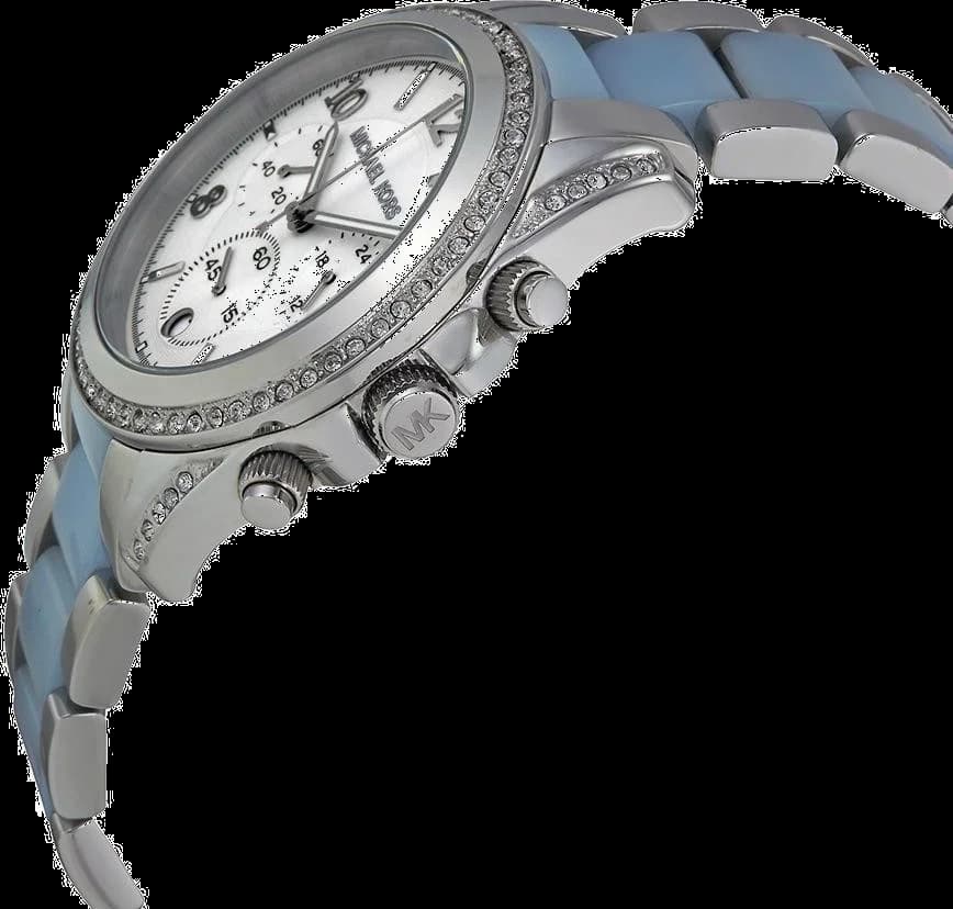 Montre Michael Kors Blair MK6137 Bracelet en acétate bleu et acier vue 2
