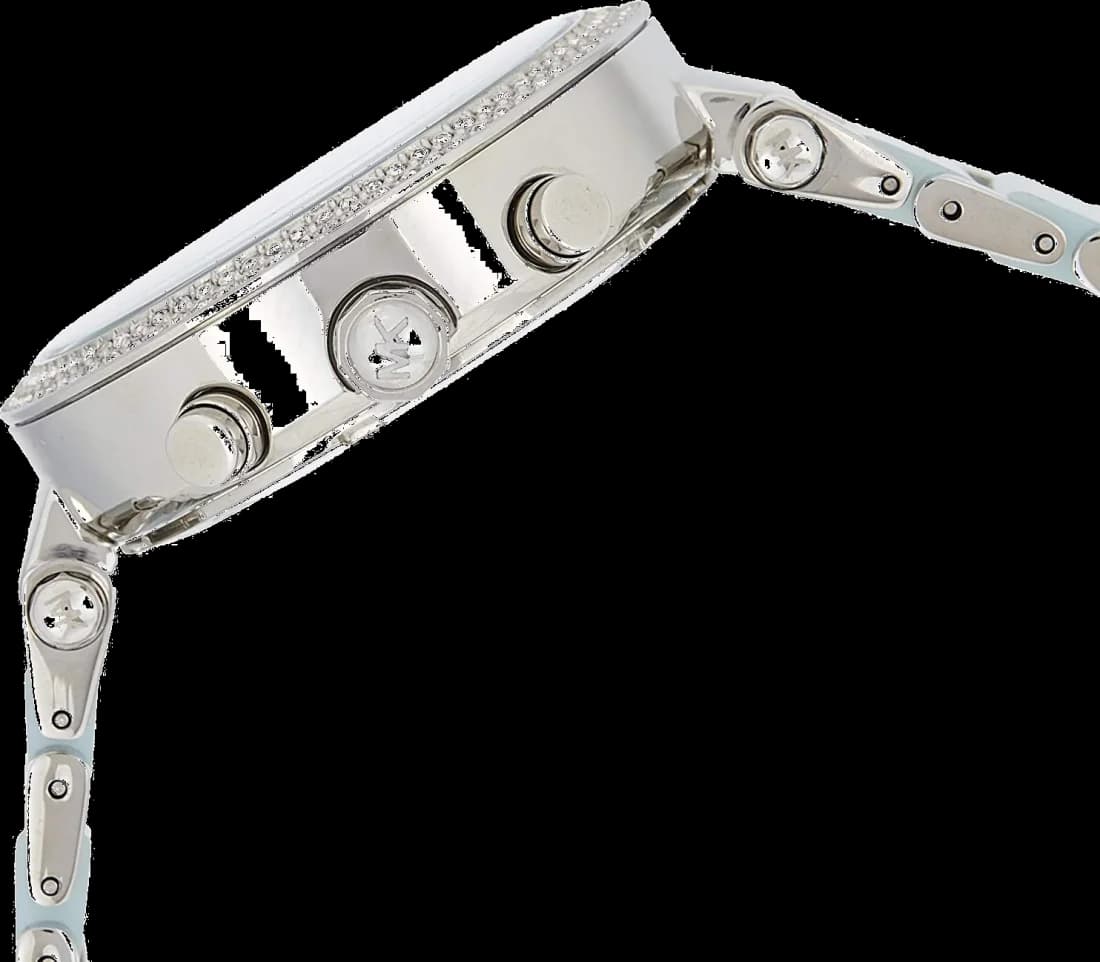 Montre Michael Kors MK6138 à Bracelet Bi-matière Bleu et Cadran Nacre vue 3