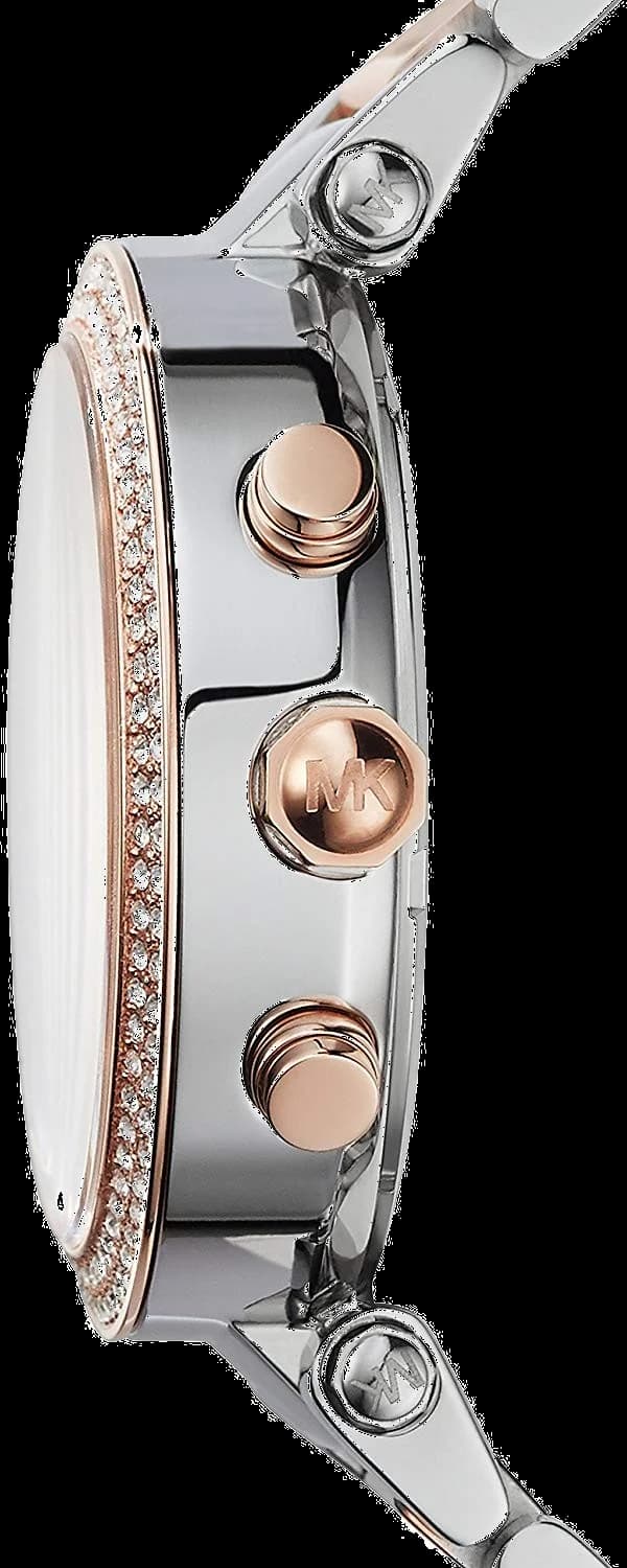 Montre Michael Kors MK6141 Cadran Bleu et Bracelet Bicolore Or Rose vue 2