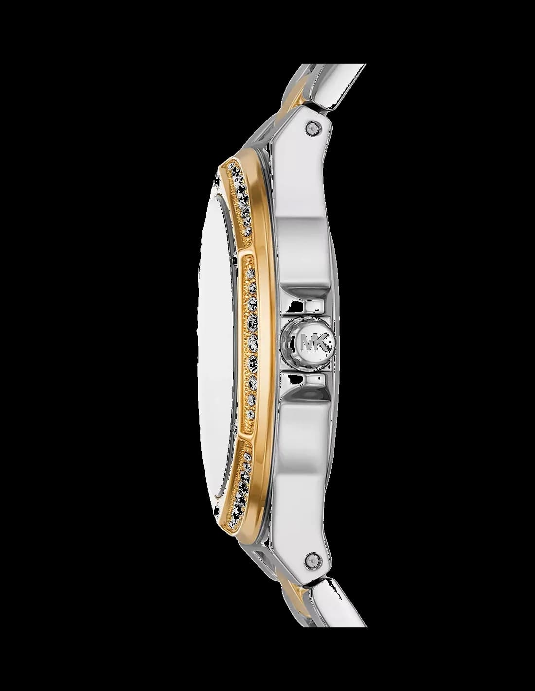 Montre femme Michael Kors Lennox MK6988 cadran doré bracelet en acier inoxydable bicolore vue 2