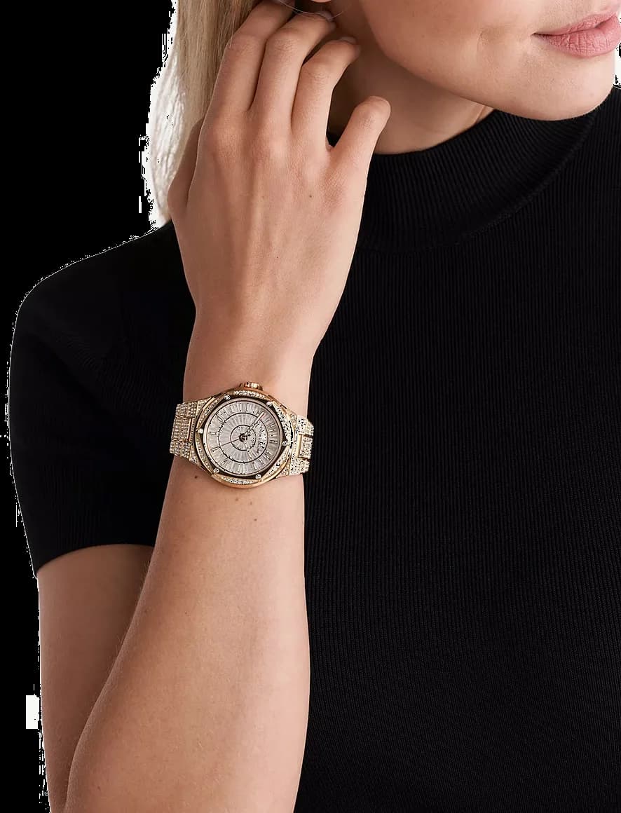 Montre Michael Kors Lennox MK6991 cadran incrusté de cristaux battons bracelet pavé vue 4