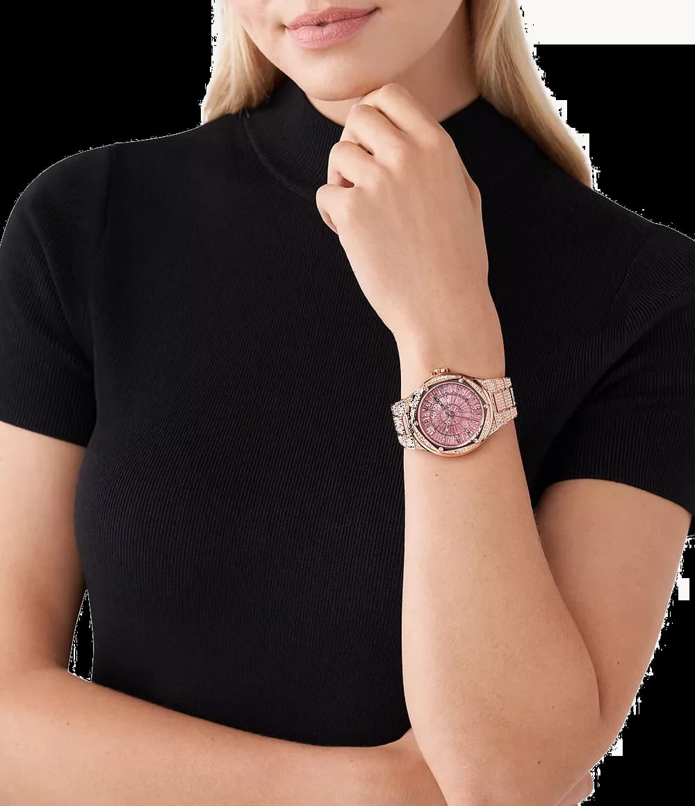 Montre Michael Kors Lennox MK6992 cadran pavé de cristaux bracelet acier inoxydable pavé vue 4