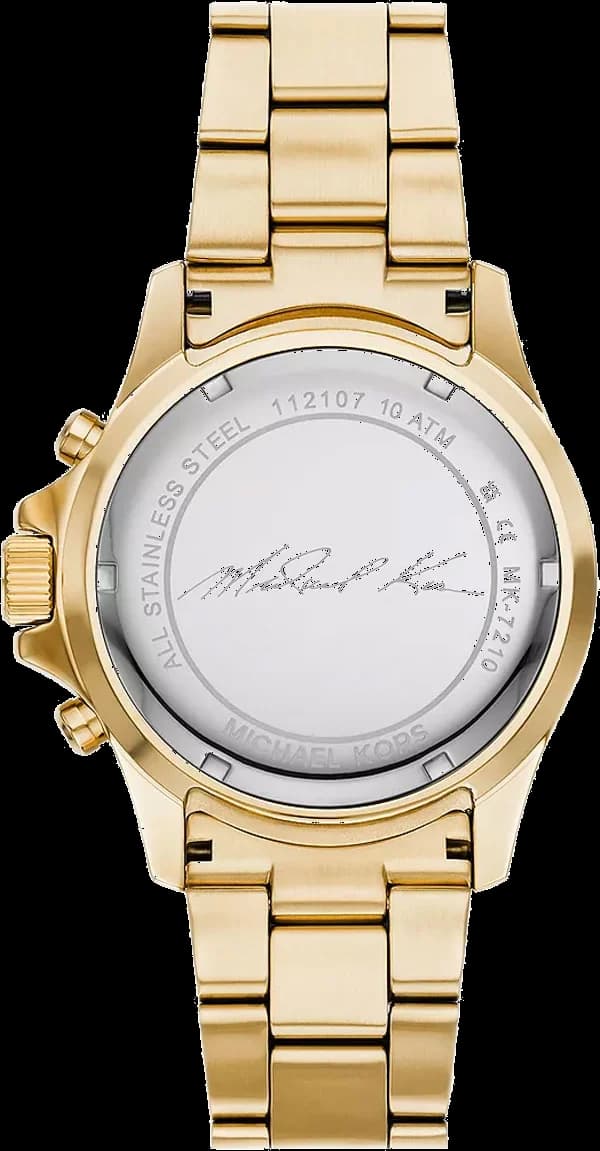 Montre chronographe Michael Kors Everest MK7210 ornée de cristaux bracelet en acier inoxydable doré jaune vue 4
