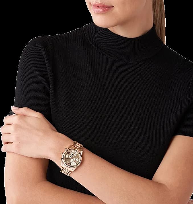 Montre Michael Kors Lexington MK7217 bracelet en acier or rose vue 4