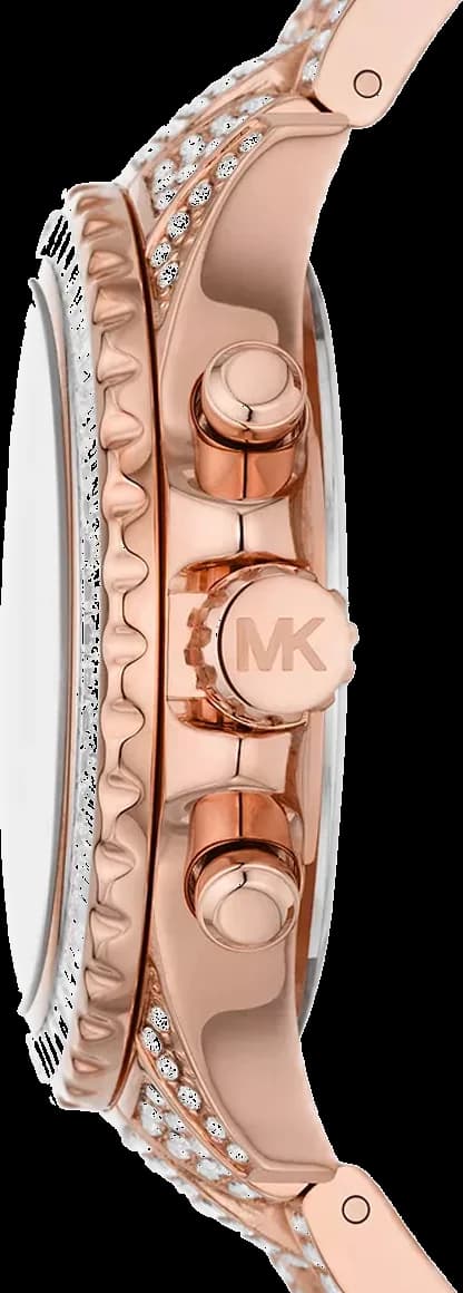 Montre Michael Kors Everest MK7235 chronographe doré rose bracelet acier inoxydable vue 3