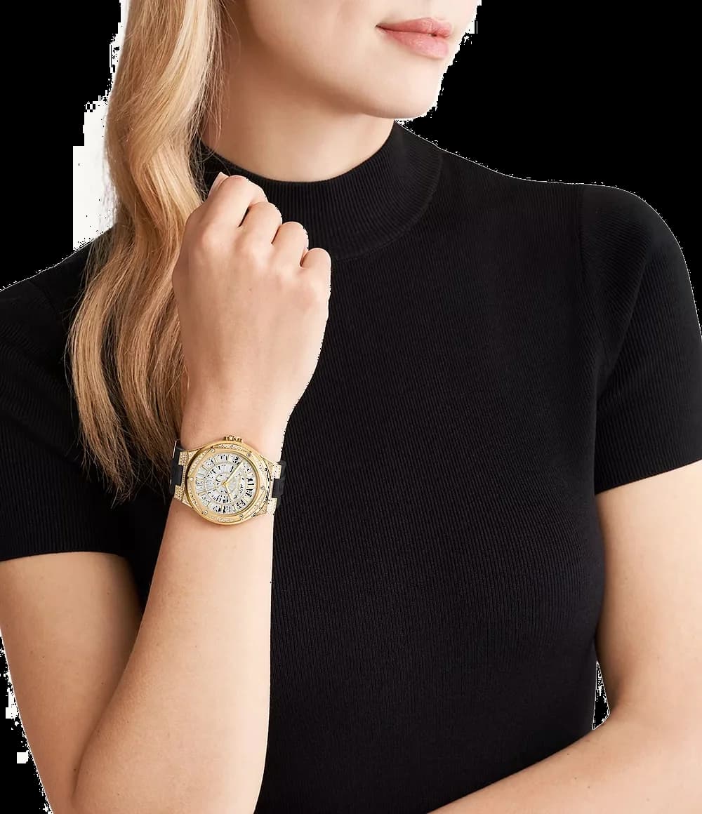 Montre Michael Kors MK7247 Lennox à Cadran Transparent et Bracelet Silicone Noir vue 4