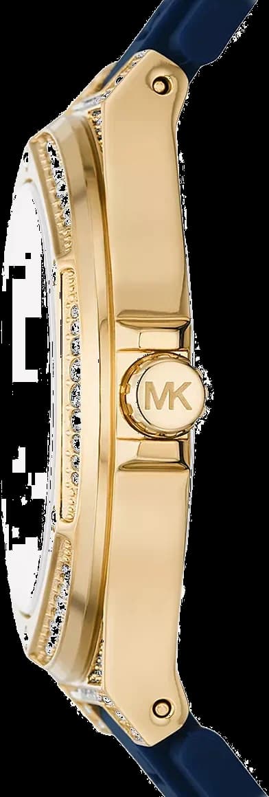 Montre Michael Kors MK7333 en Acier Doré et Bracelet Silicone Bleu vue 3
