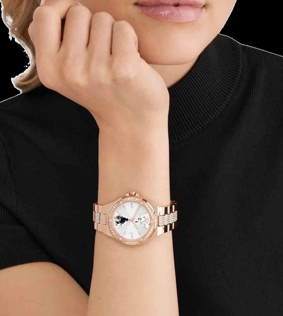 Montre Michael Kors Lennox MK7362 cadran bracelet en acier inoxydable doré rose vue 4