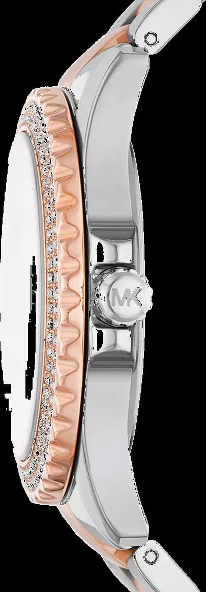 Montre Michael Kors Everest MK7402 cadran doré rose bracelet en acier inoxydable bicolore vue 3