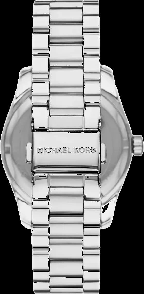 Montre femme Michael Kors Lexington MK7443 Pavé cadran rose vif et bracelet en acier inoxydable argenté vue 3