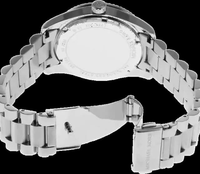 Montre femme Michael Kors Lexington MK7443 Pavé cadran rose vif et bracelet en acier inoxydable argenté vue 4