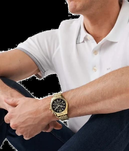 Montre Michael Kors MK8286 en Acier Doré avec Chronographe et Cadran Noir vue 4