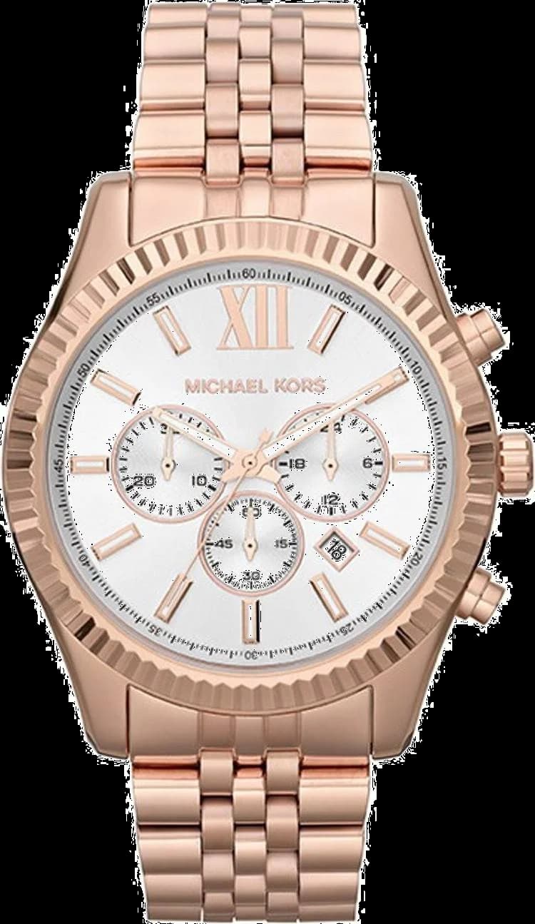 Michael Kors MK8313 — montre chronographe noir avec bracelet cuir — Montres Outlet