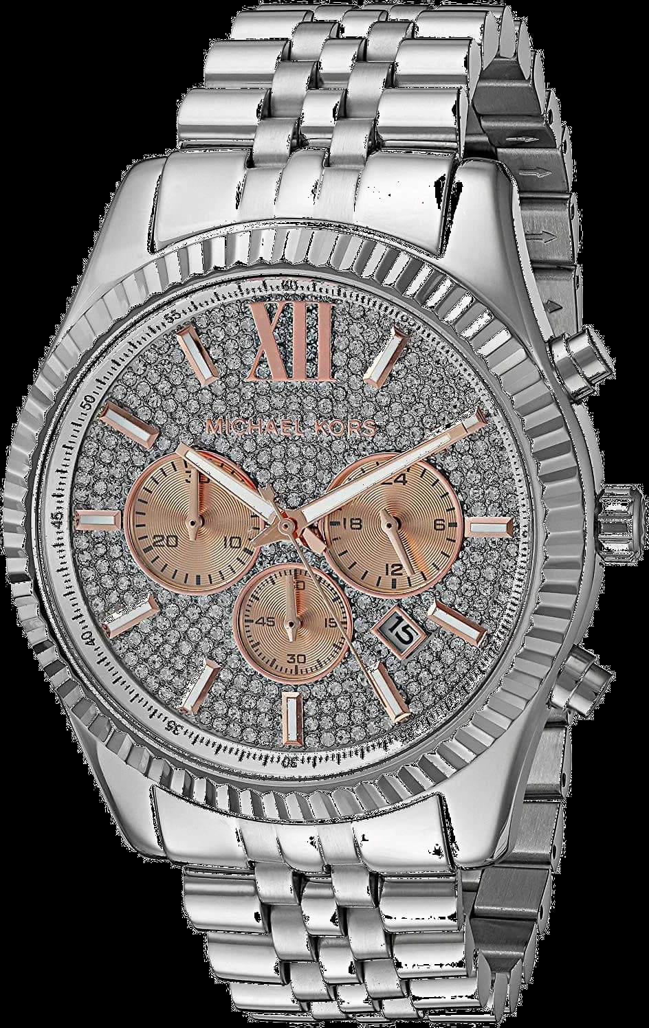 Montre Michael Kors MK8515 homme cadran argent bracelet acier inoxydable