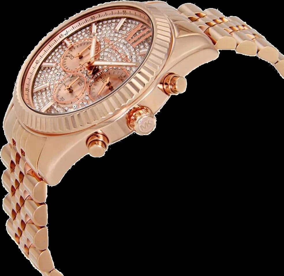 Montre Michael Kors MK8580 Lexington en Acier Doré Rose et Chronographe vue 2