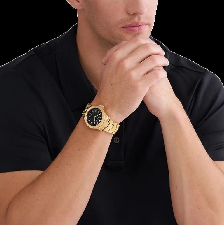 Montre Michael Kors MK9078 en Acier Doré avec Cadran Noir vue 4